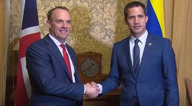 Durante su visita a Londres en enero pasado, Guaidó fue recibido por el canciller británico, Dominic Raab. /Foto: Prensa Latina