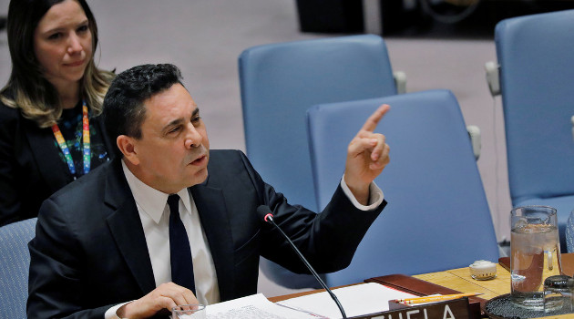 El embajador de Venezuela ante Naciones Unidas, Samuel Moncada. /Foto: Lucas Jackson (Reuters) 28 de febrero de 2019.
