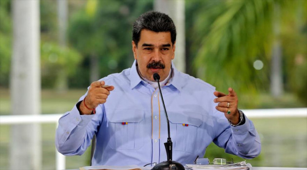 El presidente venezolano, Nicolás Maduro, habla desde el Palacio de Miraflores, Caracas, la capital, 17 de junio de 2020. /Foto: AFP