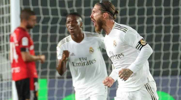 Los goleadores del duelo Mallorca-Real Madrid. Vinicius Jr., en el minuto 19, y Sergio Ramos al 56 redondearon el 2-0. /Foto: Prensa Latina