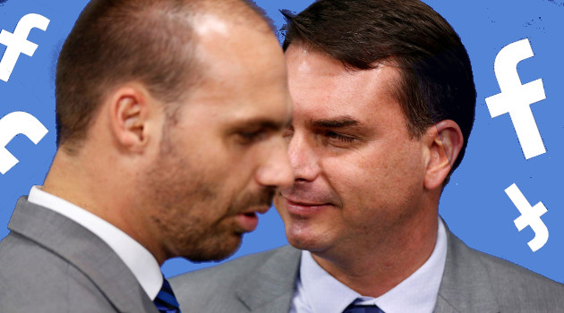 Eduardo y Flavio Bolsonaro en el Palacio de Planalto. 8 de octubre de 2019. /Foto: Adriano Machado (Reuters)