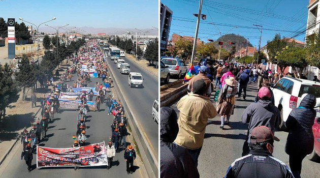 Manifestantes marcharon este martes en diferentes ciudades bolivianas para exigir que las elecciones presidenciales se realicen el 6 de septiembre. /Foto: Twitter @PaoAly1