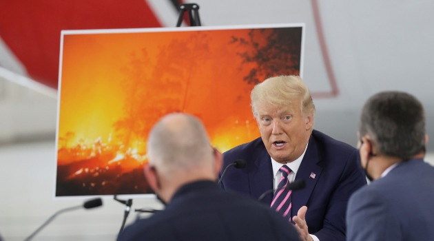 El presidente Donald Trump en McClellan Park, California (EE.UU.). 14 de septiembre de 2020. /Foto: Jonathan Ernst (Reuters)