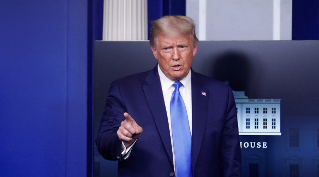 El presidente de EE.UU., Donald Trump, durante una conferencia en la Casa Blanca el 23 de septiembre de 2020. /Foto: Tom Brenner (Reuters)