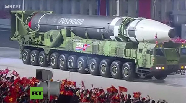 Un nuevo misil balístico intercontinental de Corea del Norte presentado este 10 de octubre en Pionyang. /Captura de pantalla.