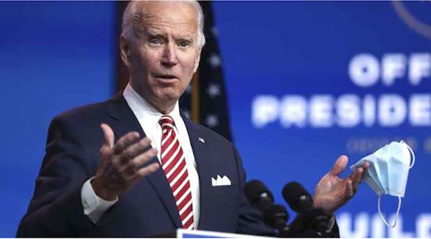 Biden durante el encuentro con periuodistas en Wilmington, Delaware. /Foto: Prensa Latina