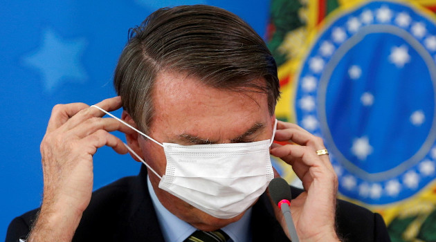 El presidente de Brasil, Jair Bolsonaro, en Brasilia, 18 de marzo de 2020. /Foto: Adriano Machado / Reuters