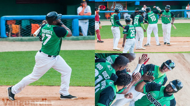 Postales del grand slam de Edwin Vassell con el que los Elefantes le dieron vuelco al marcador. /Fotos: Carolina Vilches Monzón (Periódico Vanguardia)