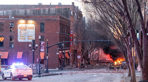 Lugar de la explosión en Nashville (Tennessee, EE.UU.), 25 de diciembre de 2020. /Foto: Elliott Anderson/Tennessean.com/USA TODAY NETWORK / Reuters