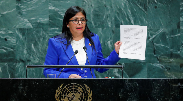 Vicepresidenta de Venezuela, Delcy Rodríguez, en la 74 sesión de la ONU. 27 de septiembre de 2019. /Foto: Eduardo Muñoz / Reuters