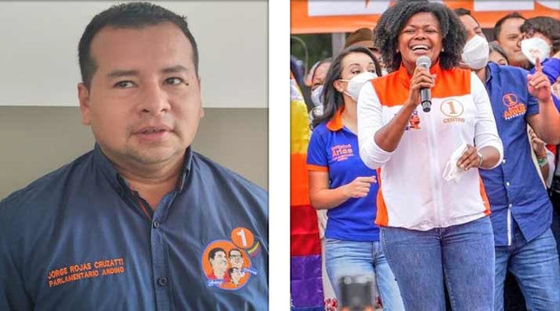 Parlamentario andino electo Jorge Rojas y Paola Cabezas, quien alcanzó un escaño en la Asamblea Nacional. /Foto: Prensa Latina