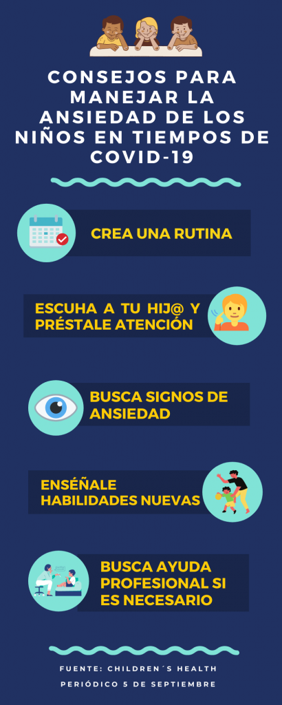 Consejos para manejar la ansiedad de los niños en tiempos de covid-19