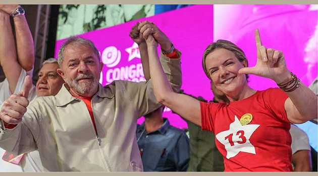 Lula y la presidenta del Partido de los Trabajadores (PT), Gleisi Hoffmann. /Foto: PL