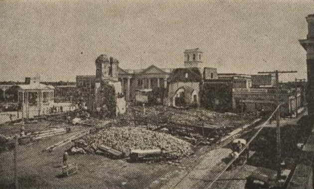 Iglesia Parroquial Mayor de Santa Clara en pleno proceso de demolición.