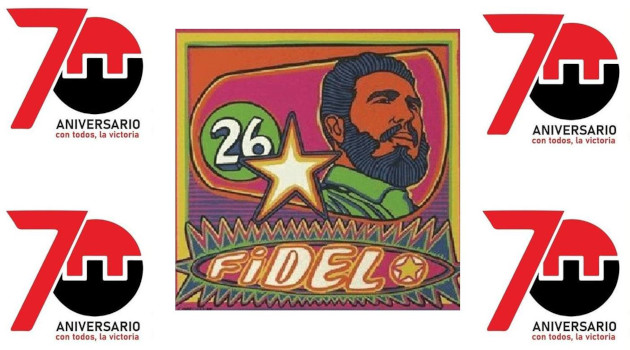 El 26 es también Fidel, el joven y el apasionado, el revolucionario total que nos confirmó la posibilidad de conquistar los sueños. Obra: “Fidel”, Raúl Martínez/ Tomada de Pinterest