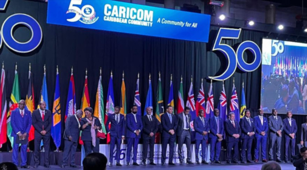 Representantes de los 15 estados miembros de Caricom durante la inauguración de la 45º cumbre en Trinidad y Tobago.