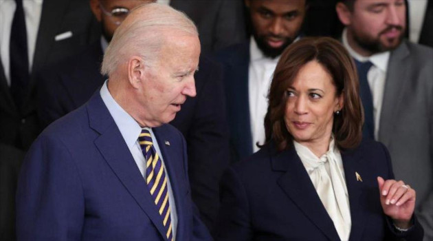 El presidente de EE.UU., Joe Biden con su vicepresidenta Kamala Harris.