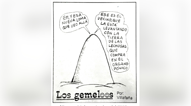 Primera columna gráfica “Los Gemelos”, publicada el 14 de noviembre de 2003. / Fotocopia: Yenly Pérez Madruga