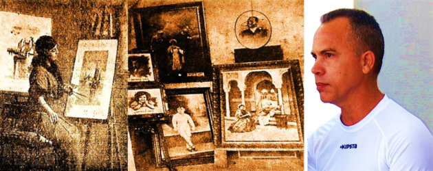 La matancera Dolores del Pino legó su entusiasmo por la pintura a sus hijas (en el taller, a la izquierda) y los ardores llegaron hasta su biznieto Edgar González Era (a la derecha).