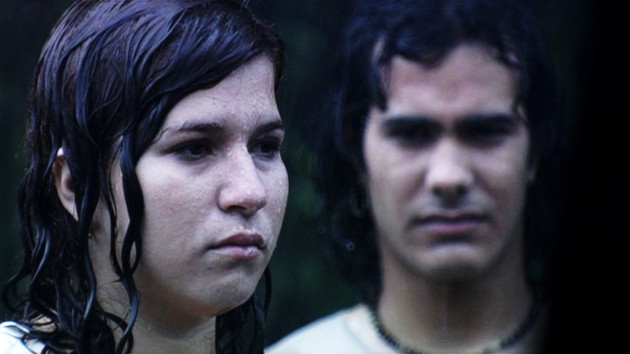Al lado de Carlos Enrique Almirante en el filme Madrigal (2006), de Fernando Pérez.