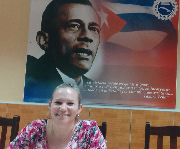 Maite Yera Santana, Secretaria General del Comité Provincial de la Central de Trabajadores de Cuba. /Foto: De la autora
