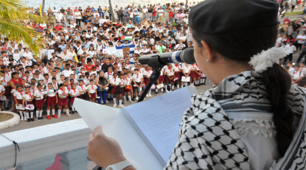 Pueblo cienfueguero reafirma solidaridad con la causa Palestina. / Fotos: Juan Carlos Dorado / 5 de Septiembre