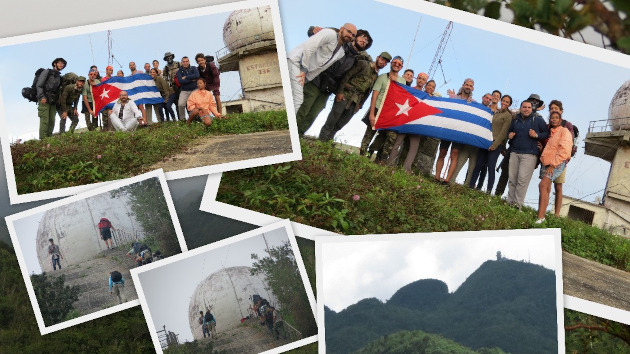 La tropa llegó hasta la cima de la montaña.
