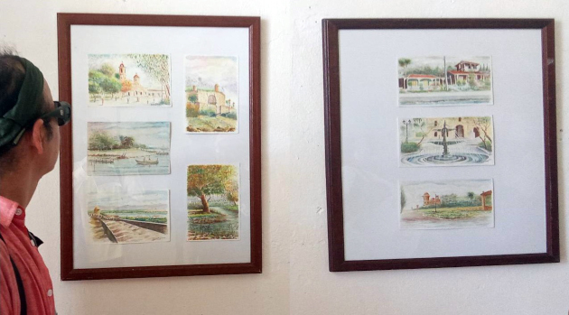 Obras de la muestra personal Acuarelas de Cienfuegos, de José de la Paz Texier.