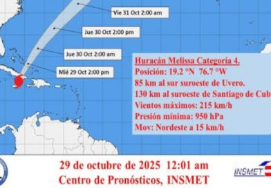 Aviso de ciclón tropical No.22: Melissa se aproxima a la costa sur de la región oriental Aviso de ciclón tropical No.22: Melissa se aproxima a la costa sur de la región oriental