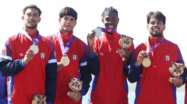 Roberto Carlos Paz, segundo de izquierda a derecha, aportó un mundo a la actuación de Cuba en los Juegos Panamericanos Junior.