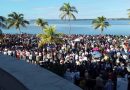 Una representación del pueblo de Cienfuegos se reunió este domingo en un acto para fustigar el ataque militar perpetrado por el Gobierno de los Estados Unidos a Venezuela./ Foto: Yudith Madrazo Sosa / 5 de Septiembre