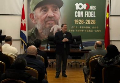 Canciller cubano dialoga con miembros de Misión Estatal en China