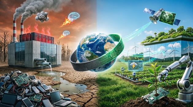 Sostenibilidad digital y cambio climático Foto: Creada por el autor con IA