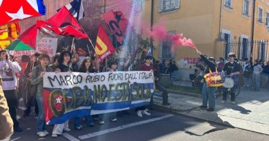Marchas en Italia contra la visita de Marco Rubio y en apoyo a Cuba