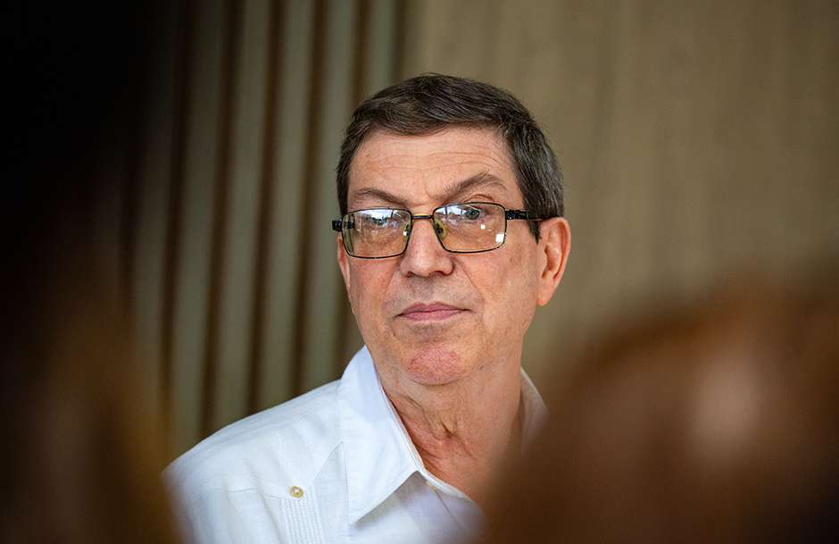 Declaraciones a la prensa del ministro de Relaciones Exteriores de Cuba, Bruno Rodríguez Parrilla. / Foto: Enrique González (Enro)/ Cubadebate.