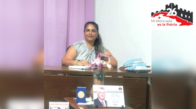 Elizabeth Cabrera Villivá, Primera Secretaria del Comité Municipal del Partido en Aguada de Pasajeros.