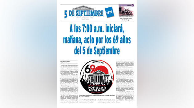 Conozca nuestra edición en PDF del 4 de Septiembre Conozca nuestra edición en PDF del 4 de Septiembre