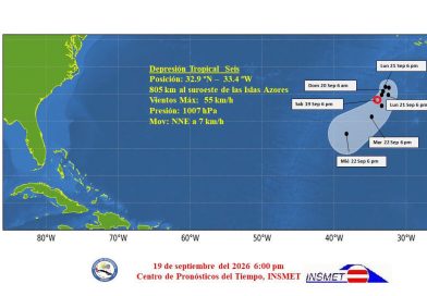 Se formó la depresión tropical Seis en el Atlántico nororiental