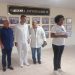 (Al Centro): Ana Ivis Gómez Hernández, secretaria general de la Federación de Mujeres Cubanas (FMC) en Cienfuegos, junto a miembros del consejo de dirección del Hospital Dr. Gustavo Aldereguía Lima.